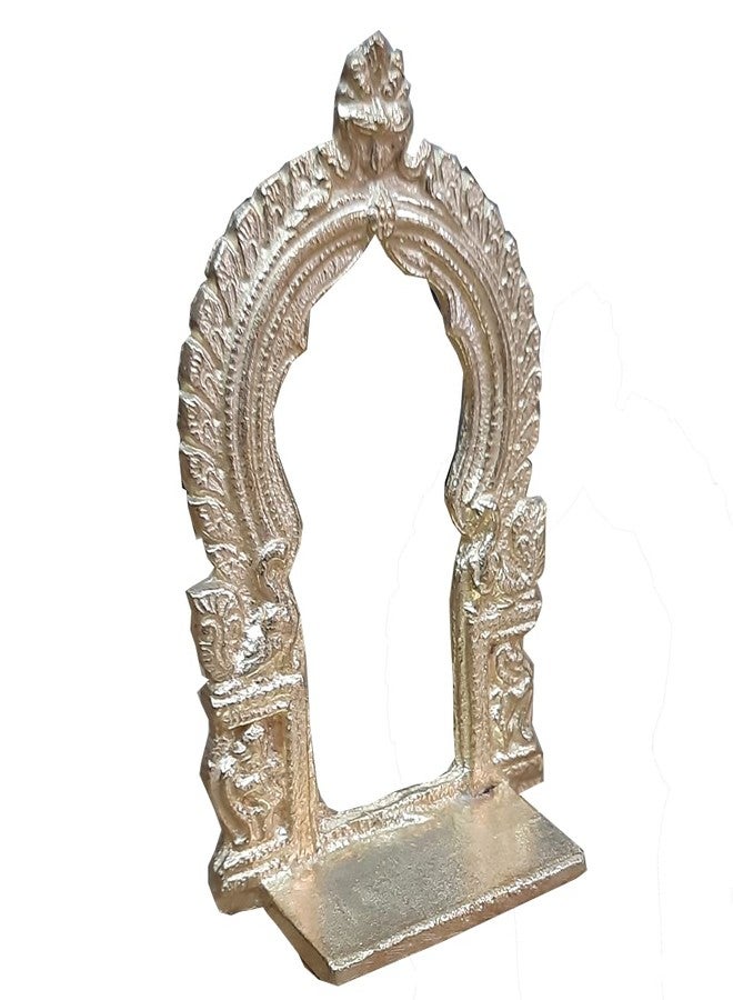 Coolboss Thiruvachi (4x2.5inch), Brass Metal Prabhavali Hindu Diety Arch Frame, Prabhawal, Prabhai with Stand, peedam, Peeta, for Pooja Abisheka Purpose, Decoration, Varamahalakshmi for God - Image 2